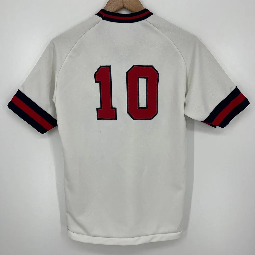 Vintage California Angels Youth Baseball Jersey White Red Navy Number #10 XL